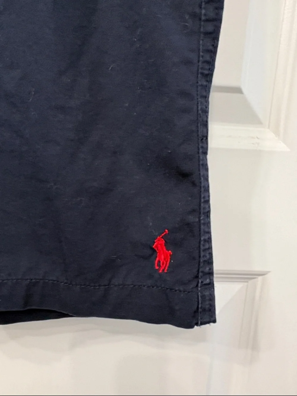 Ralph Lauren Boys Large Navy Shorts with Red Pony Embroidery